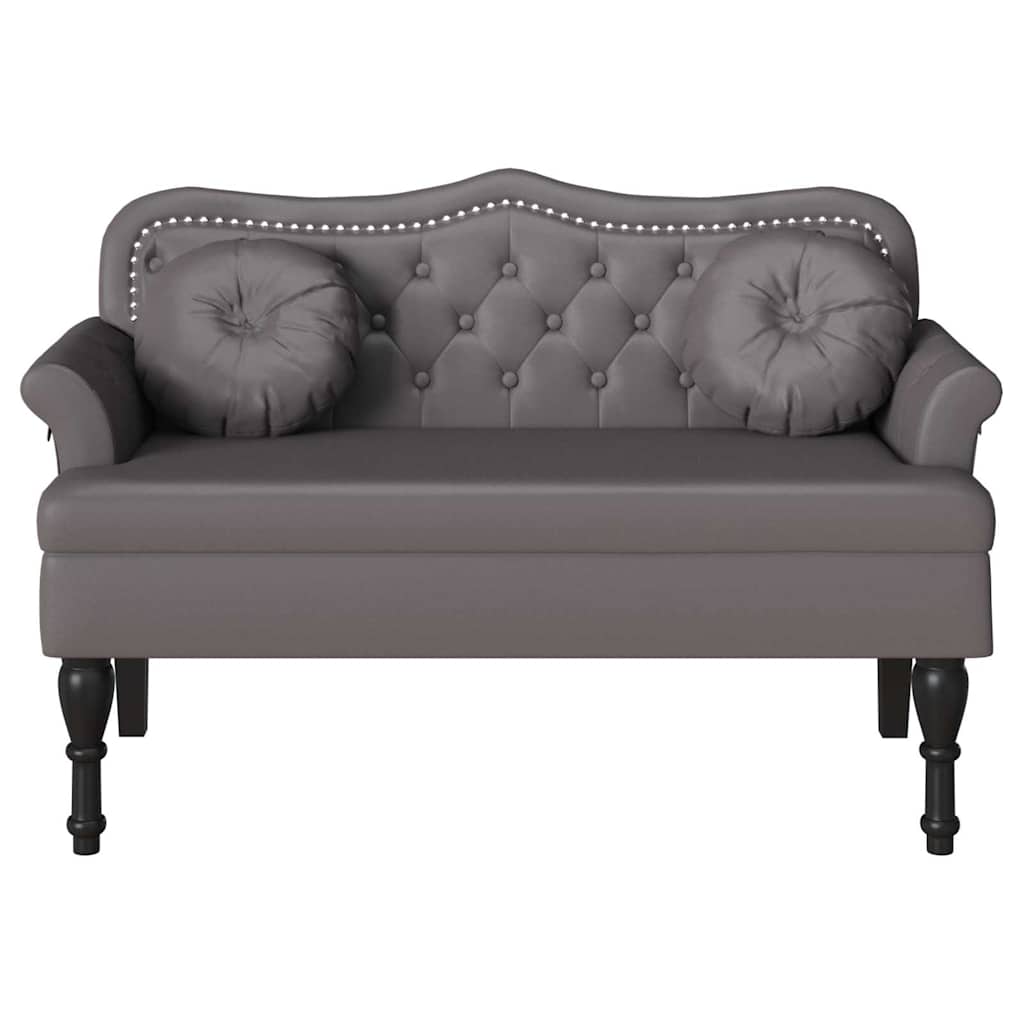 Chesterfield klupa Siva 120.5 x 65 x 75 cm Lažna koža