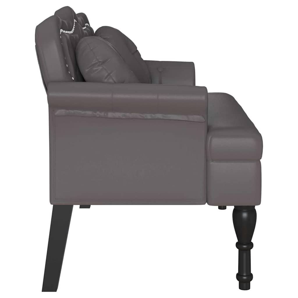 Chesterfield klupa Siva 120.5 x 65 x 75 cm Lažna koža