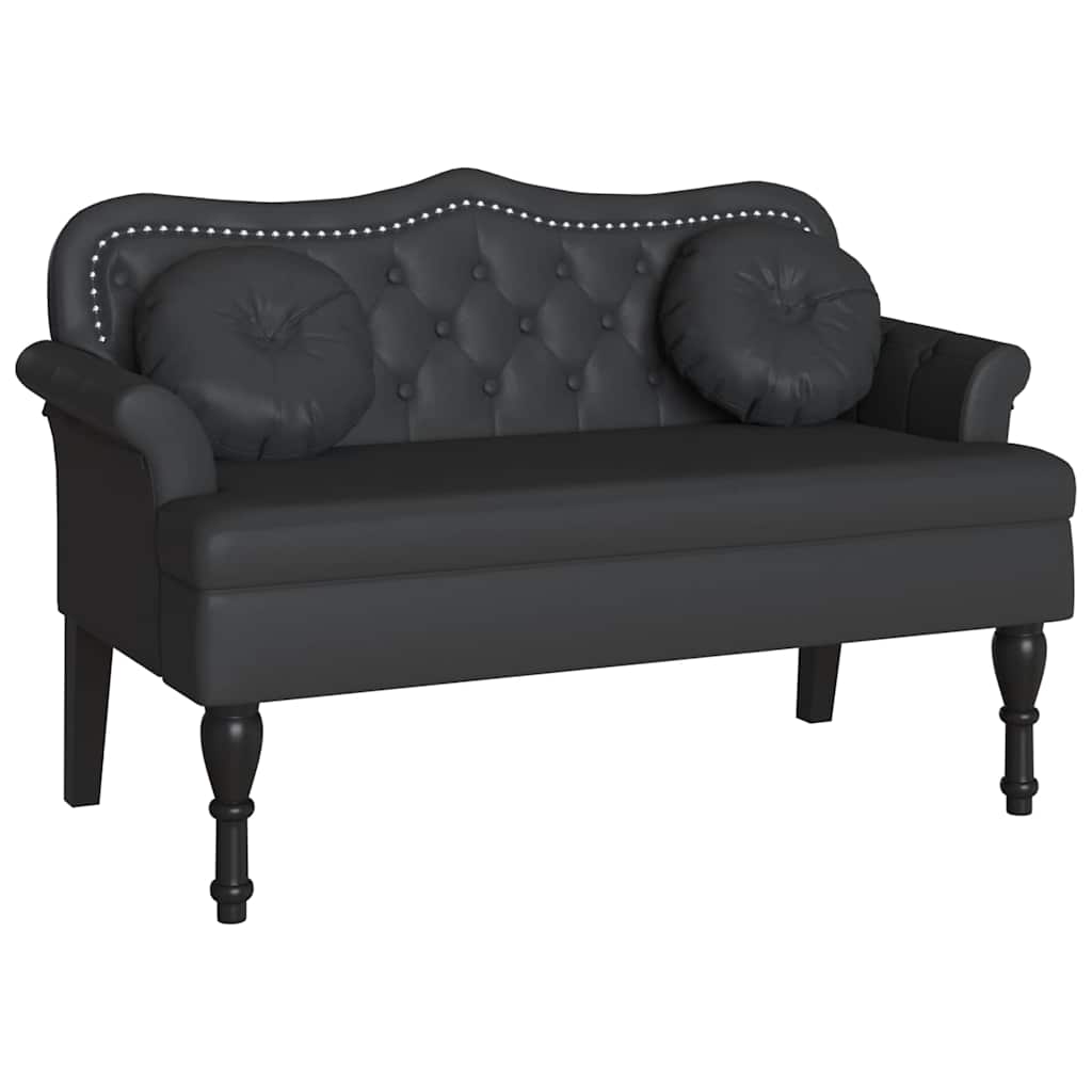 Chesterfield klupa Crna 120.5 x 65 x 75 cm Lažna koža