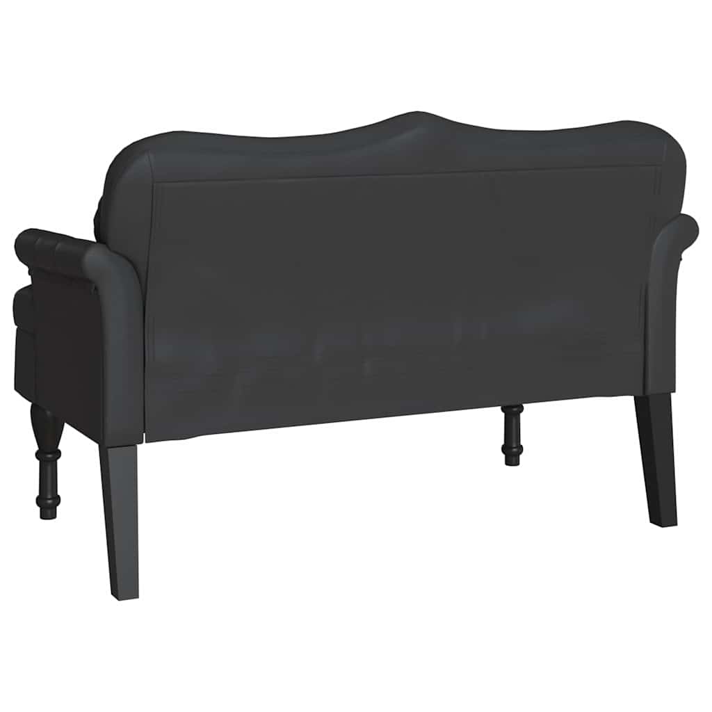 Chesterfield klupa Crna 120.5 x 65 x 75 cm Lažna koža