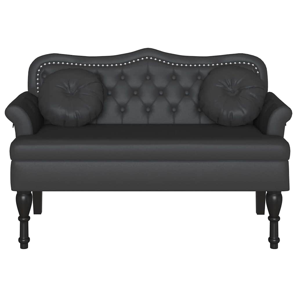 Chesterfield klupa Crna 120.5 x 65 x 75 cm Lažna koža