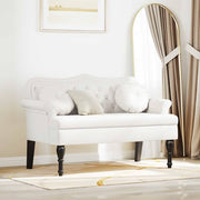 Chesterfield klupa Bijelo 120.5 x 65 x 75 cm Lažna koža