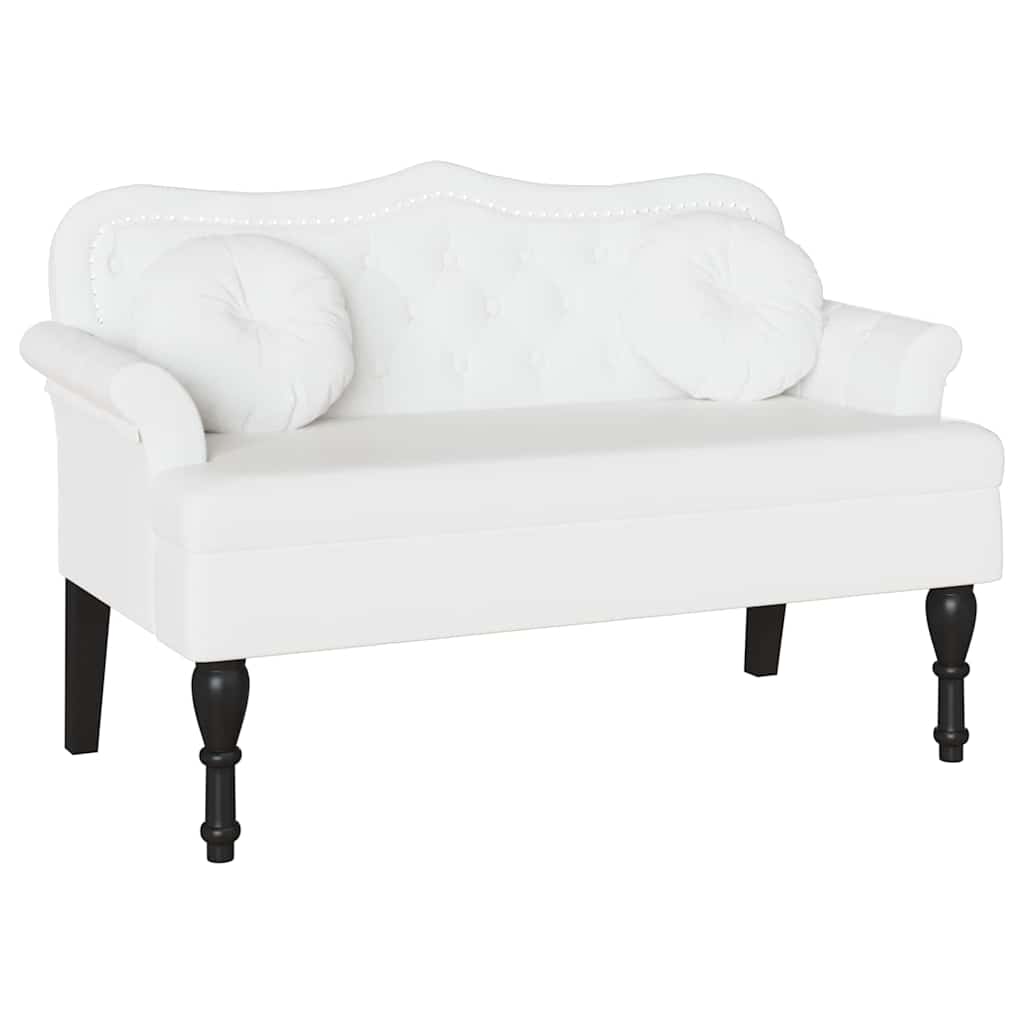 Chesterfield klupa Bijelo 120.5 x 65 x 75 cm Lažna koža