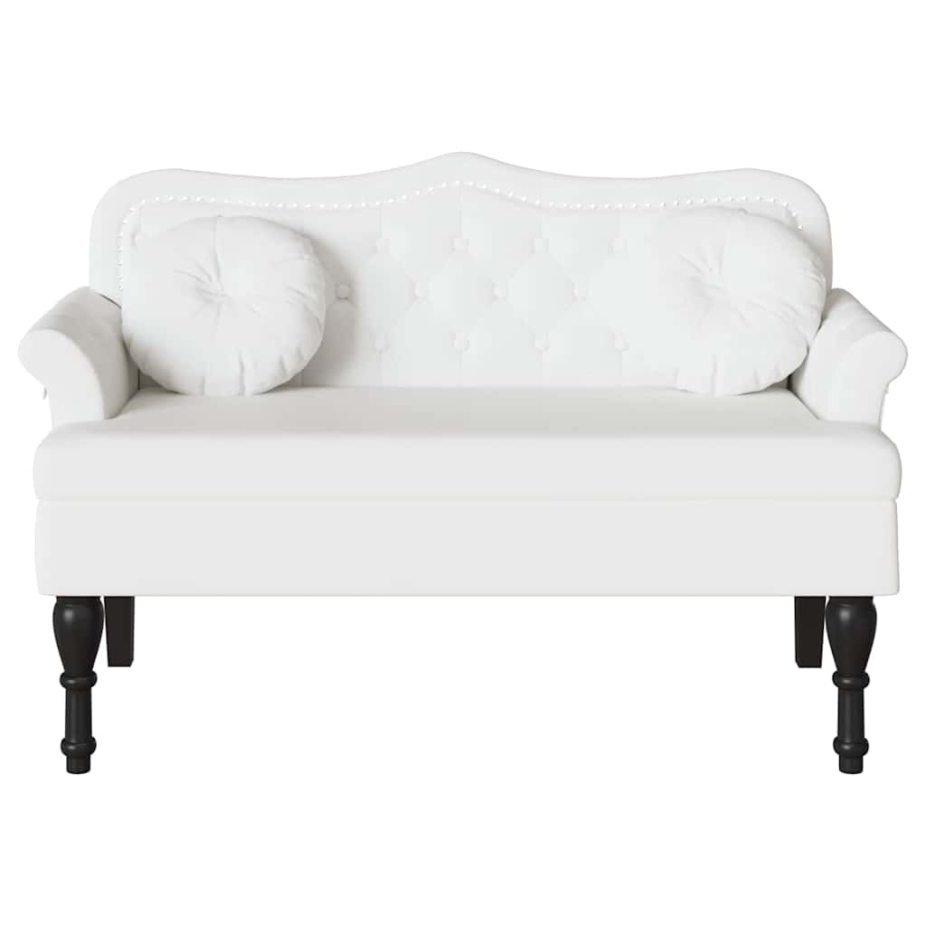 Chesterfield klupa Bijelo 120.5 x 65 x 75 cm Lažna koža
