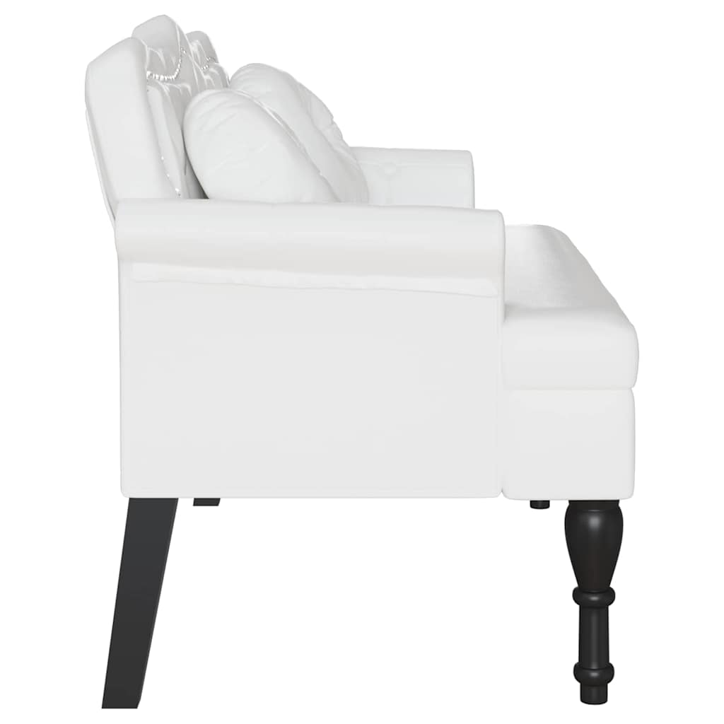Chesterfield klupa Bijelo 120.5 x 65 x 75 cm Lažna koža