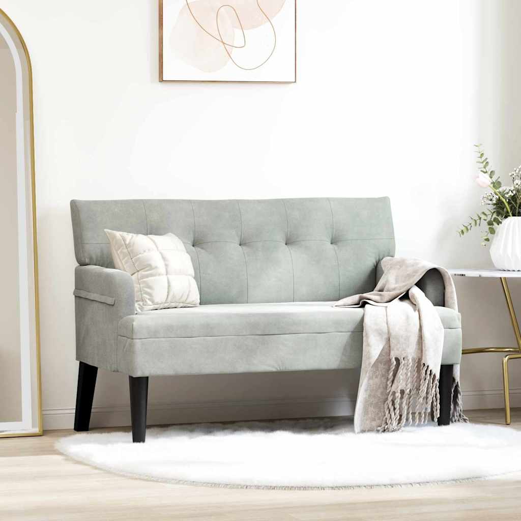 Chesterfield klupa Svijetlo siva 112 x 65,5 x 75 cm Baršun