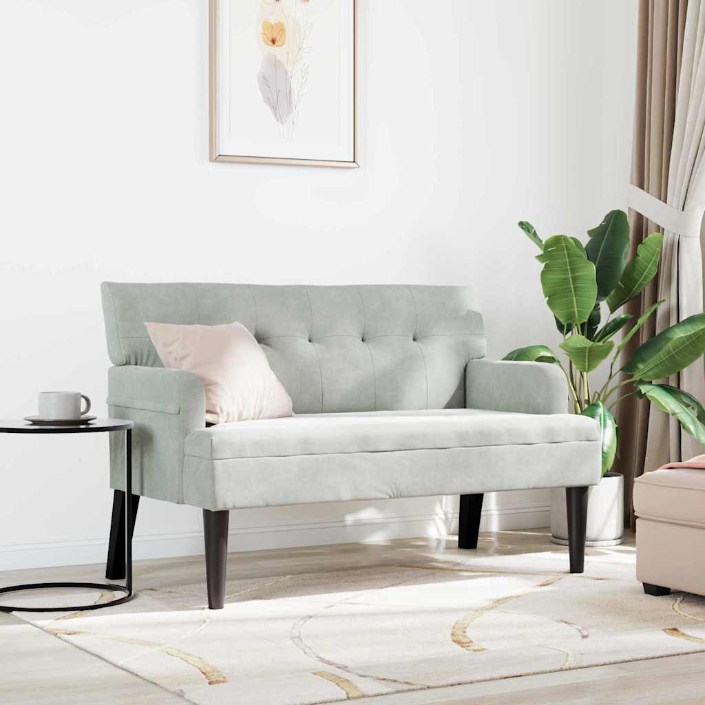 Chesterfield klupa Svijetlo siva 112 x 65,5 x 75 cm Baršun