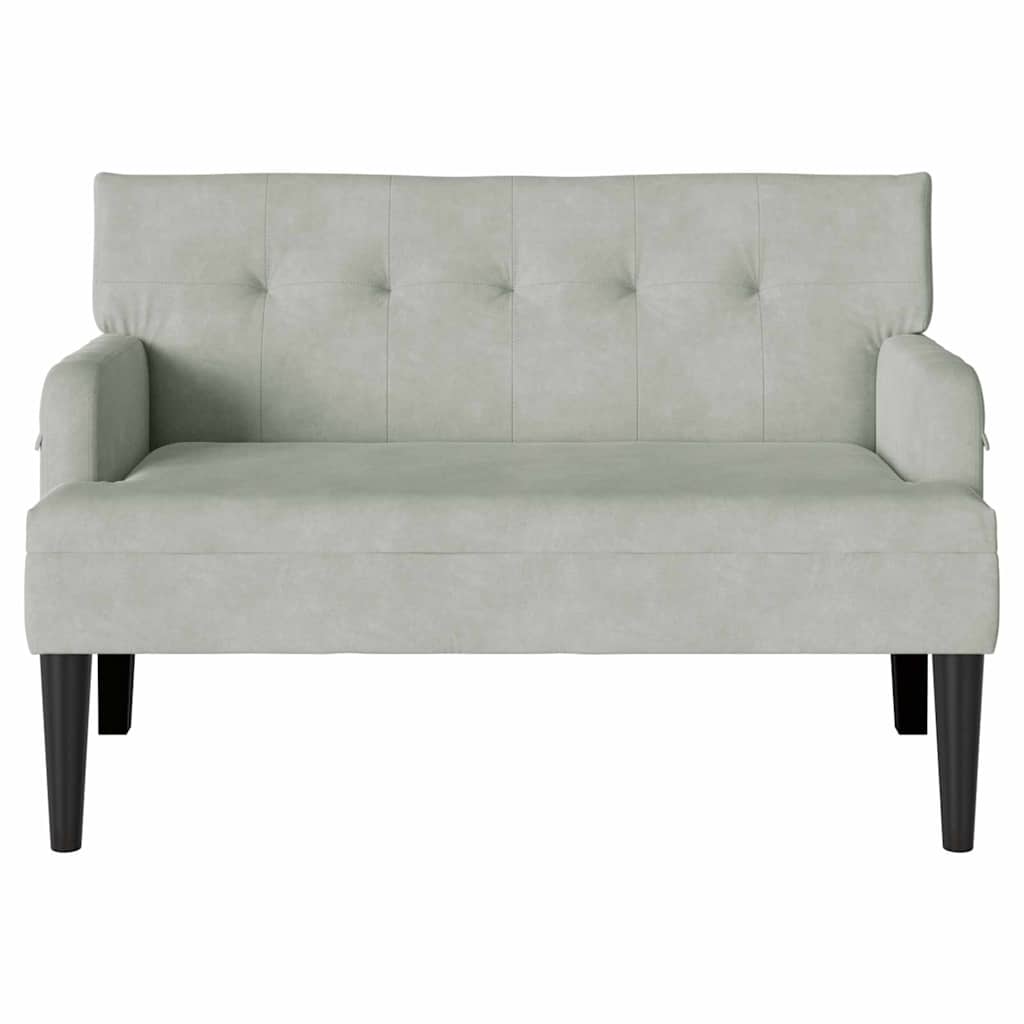 Chesterfield klupa Svijetlo siva 112 x 65,5 x 75 cm Baršun