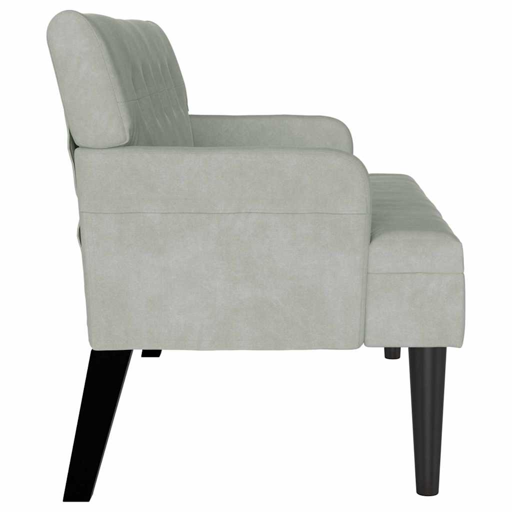 Chesterfield klupa Svijetlo siva 112 x 65,5 x 75 cm Baršun