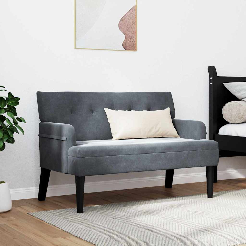 Chesterfield klupa Tamno siva 112 x 65,5 x 75 cm Baršun