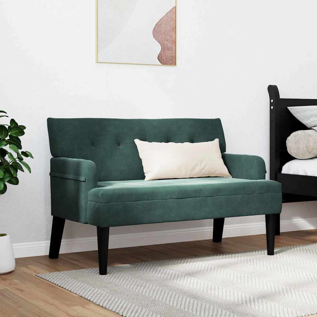 Chesterfield klupa Tamnozelena 112 x 65,5 x 75 cm Baršun