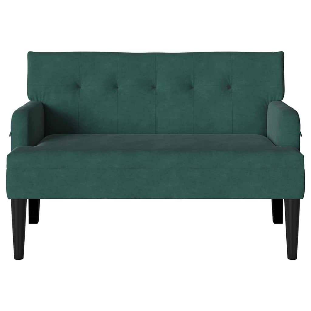 Chesterfield klupa Tamnozelena 112 x 65,5 x 75 cm Baršun