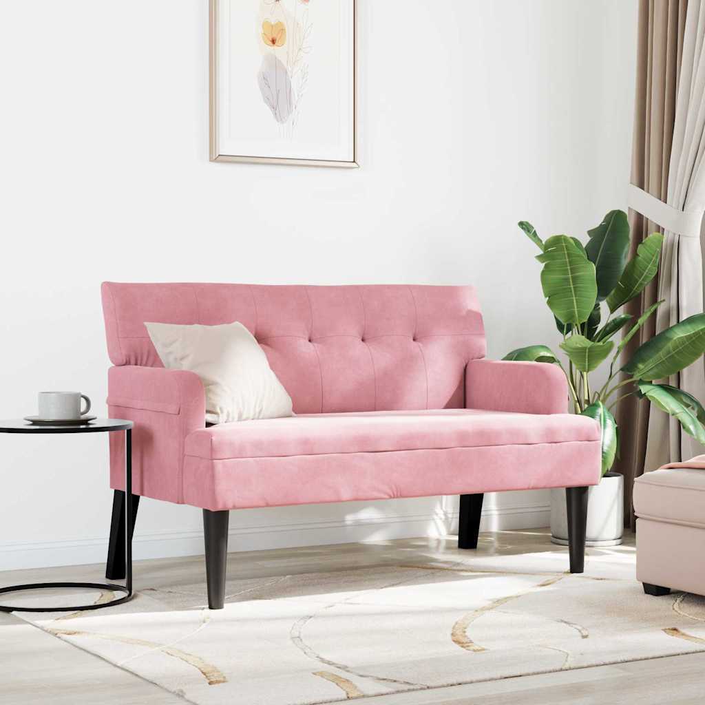 Chesterfield klupa Ružičasta 112 x 65,5 x 75 cm Baršun