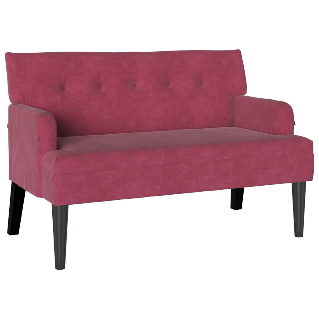 Chesterfield klupa Vinska crvena 112 x 65,5 x 75 cm Baršun
