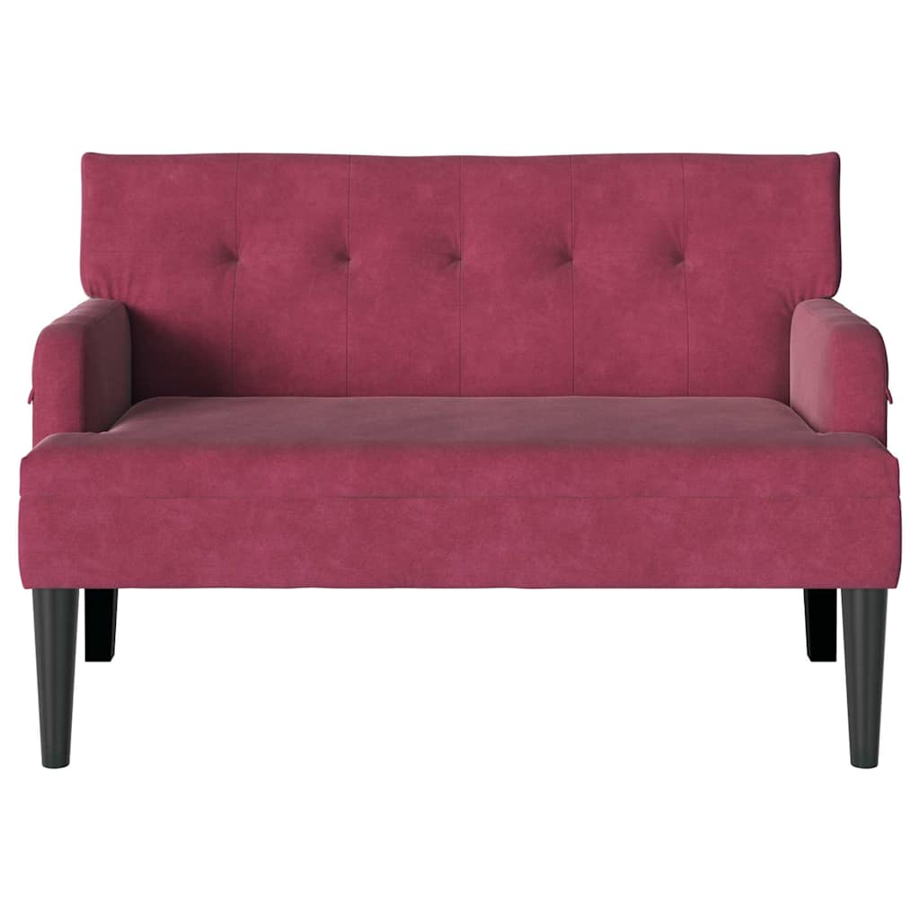 Chesterfield klupa Vinska crvena 112 x 65,5 x 75 cm Baršun