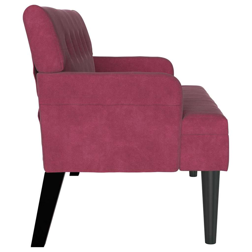Chesterfield klupa Vinska crvena 112 x 65,5 x 75 cm Baršun
