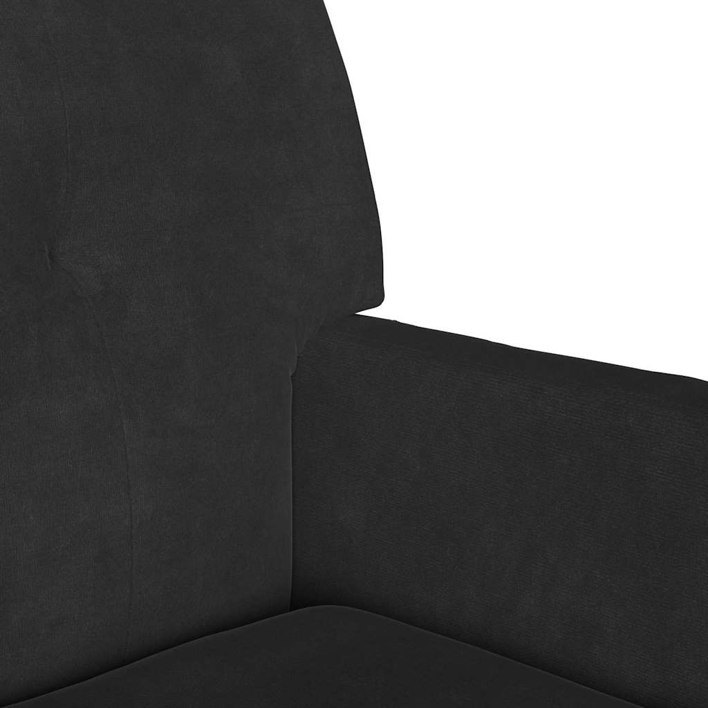 Chesterfield klupa Crna 112 x 65,5 x 75 cm Baršun