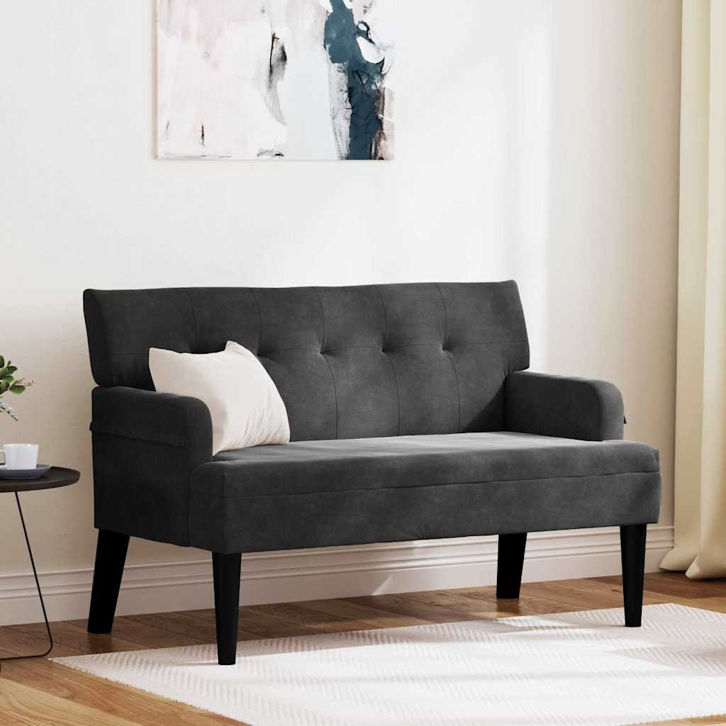 Chesterfield klupa Crna 112 x 65,5 x 75 cm Baršun