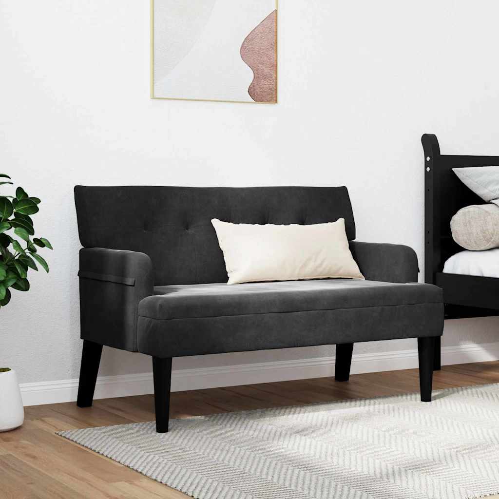 Chesterfield klupa Crna 112 x 65,5 x 75 cm Baršun