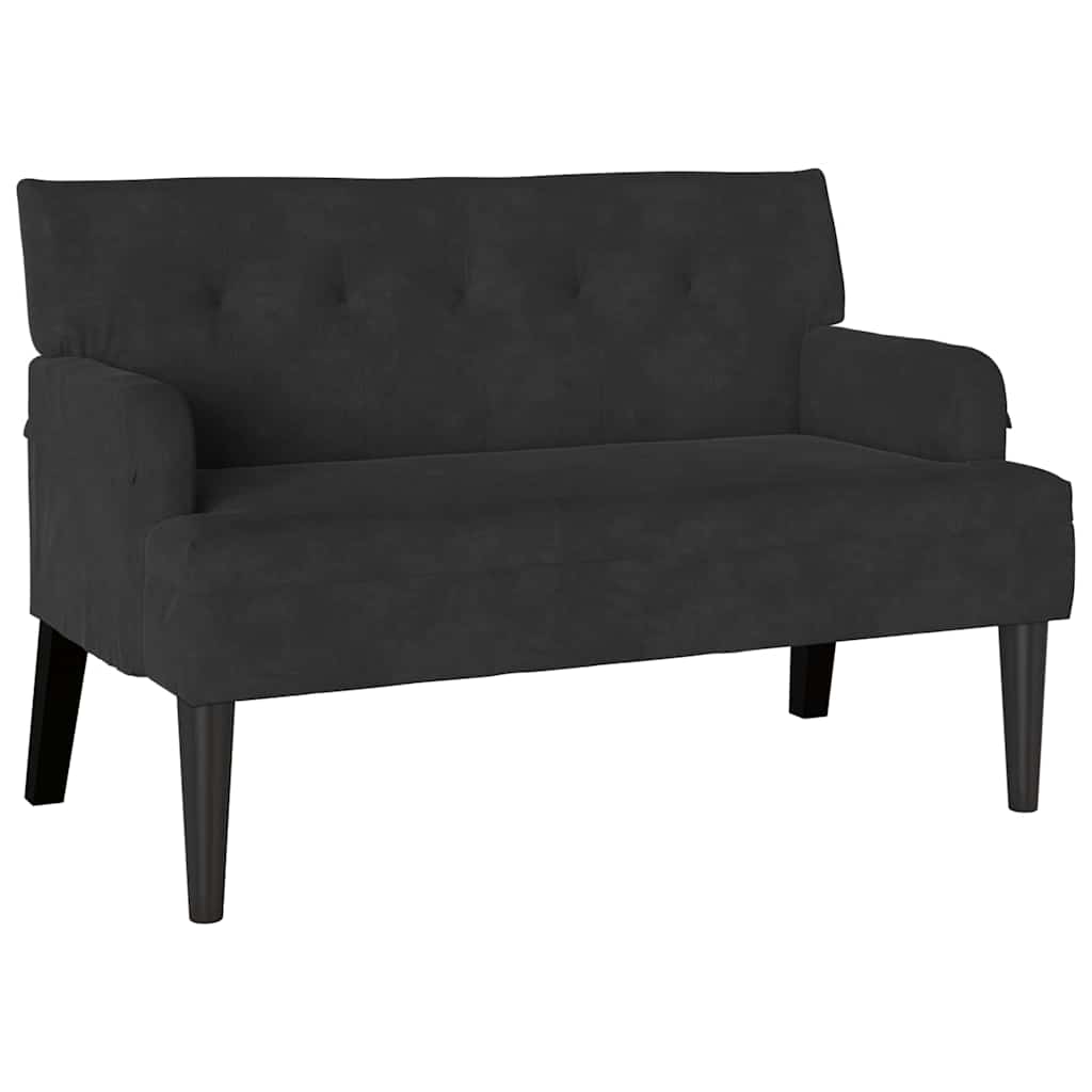 Chesterfield klupa Crna 112 x 65,5 x 75 cm Baršun