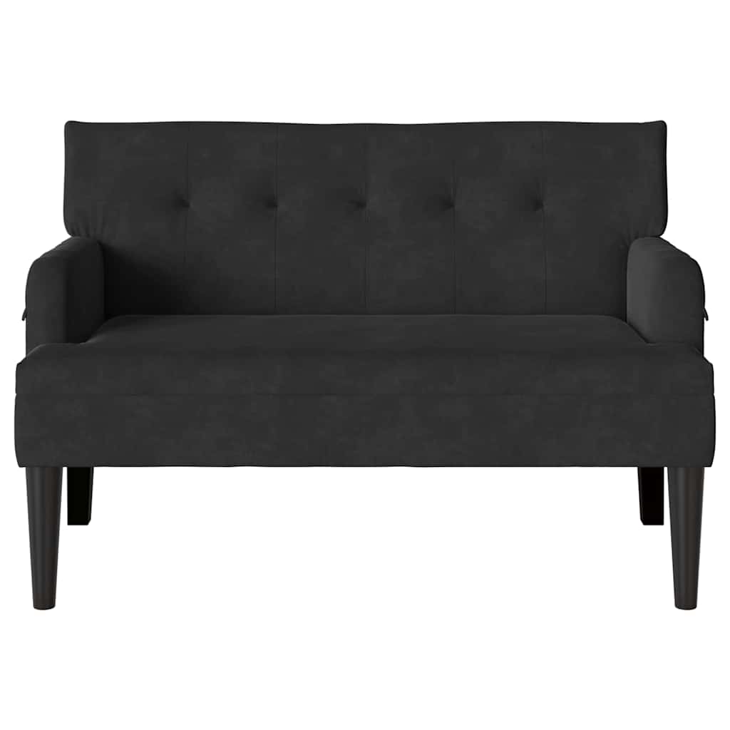 Chesterfield klupa Crna 112 x 65,5 x 75 cm Baršun