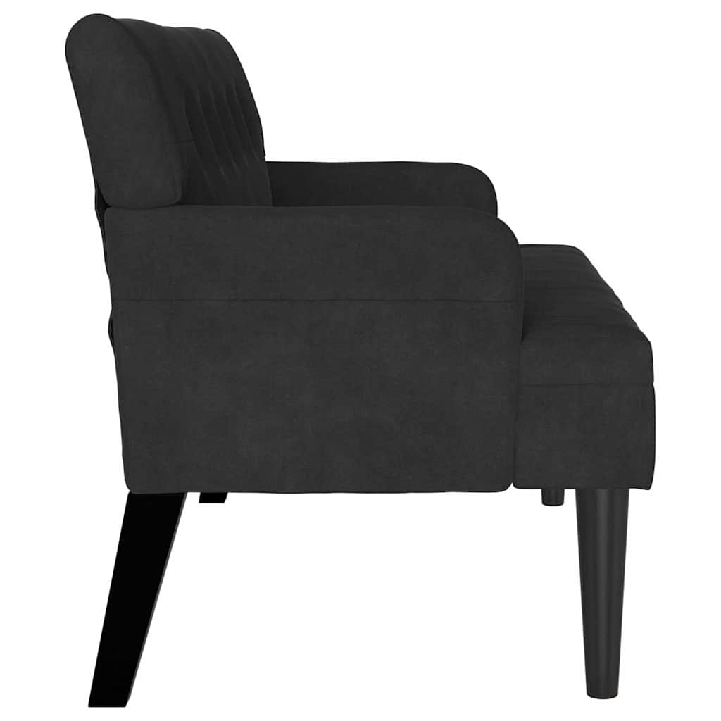 Chesterfield klupa Crna 112 x 65,5 x 75 cm Baršun