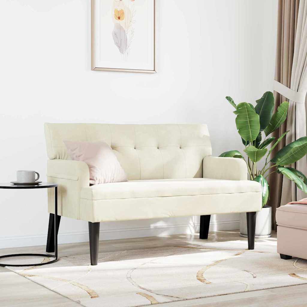 Chesterfield klupa Krema 112 x 65,5 x 75 cm Baršun