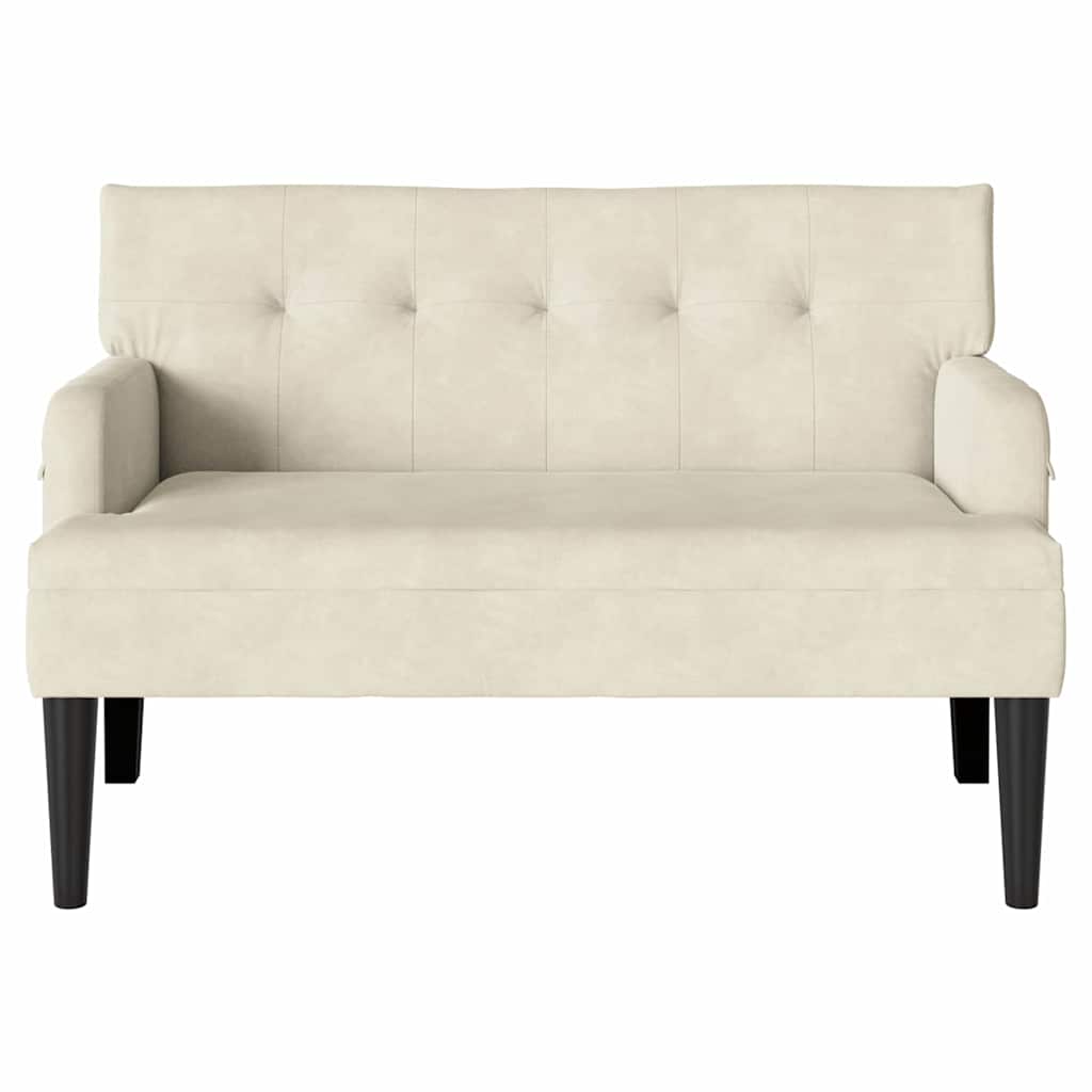 Chesterfield klupa Krema 112 x 65,5 x 75 cm Baršun