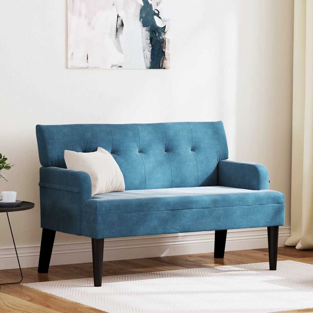 Chesterfield klupa Plava 112 x 65,5 x 75 cm Baršun