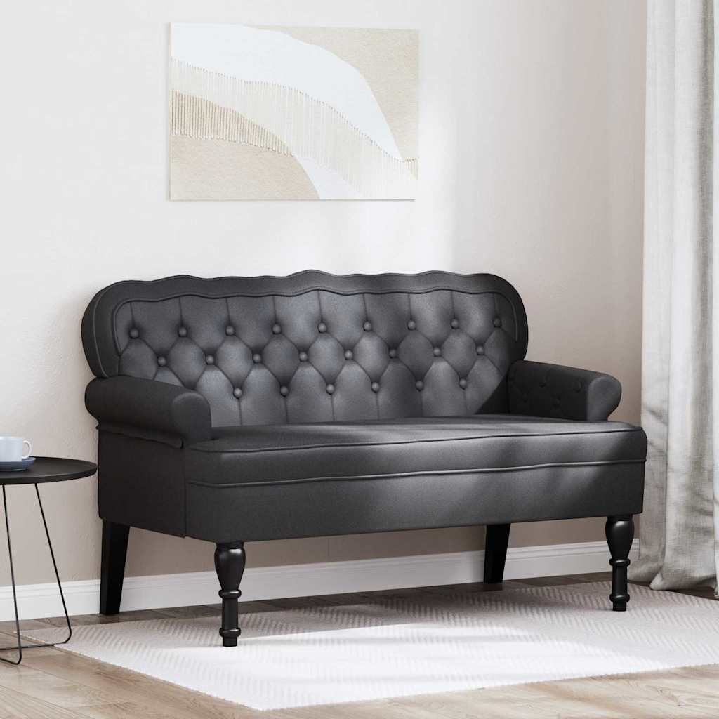 Chesterfield klupa Crna 119,5 x 64,5 x 75 cm Lažna koža
