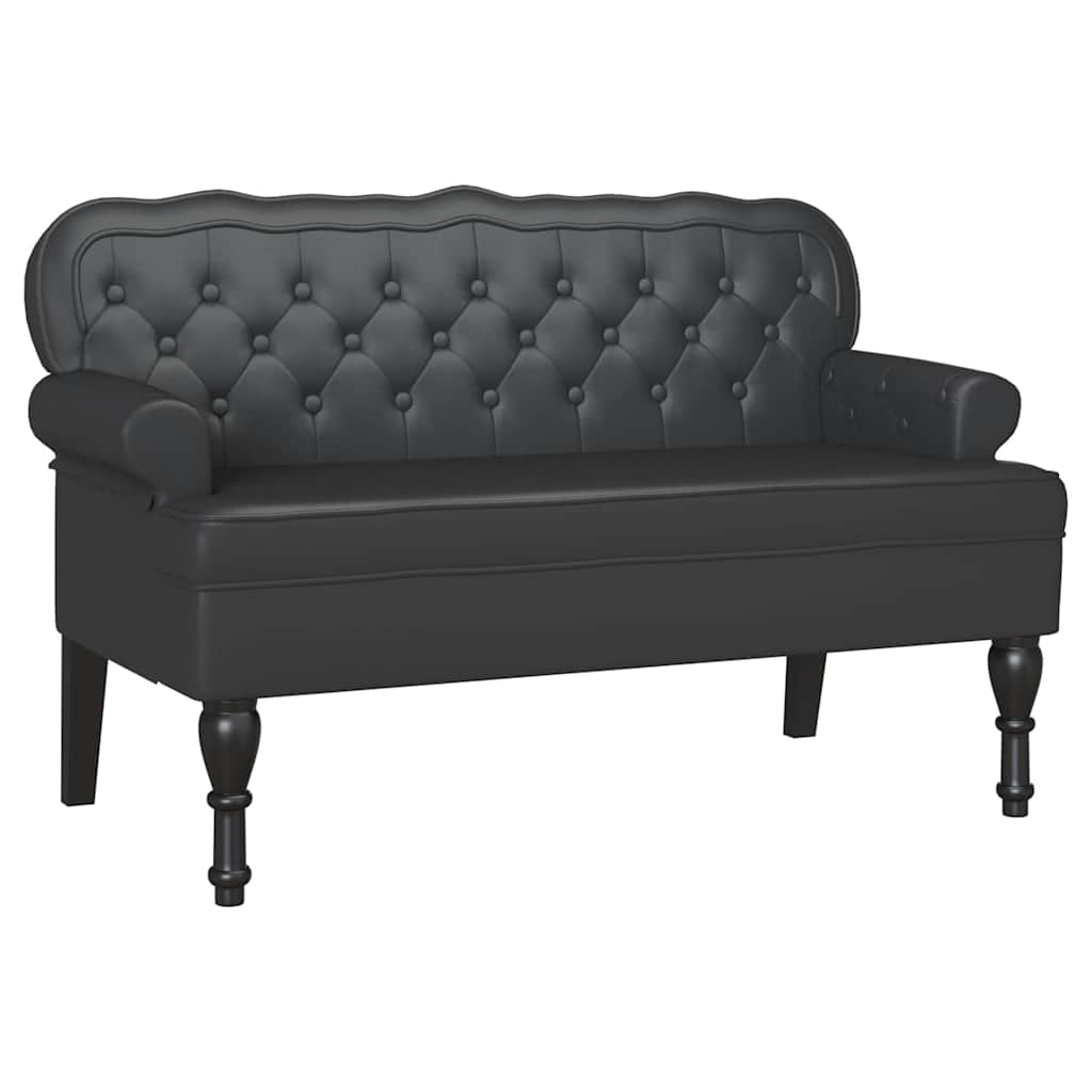 Chesterfield klupa Crna 119,5 x 64,5 x 75 cm Lažna koža