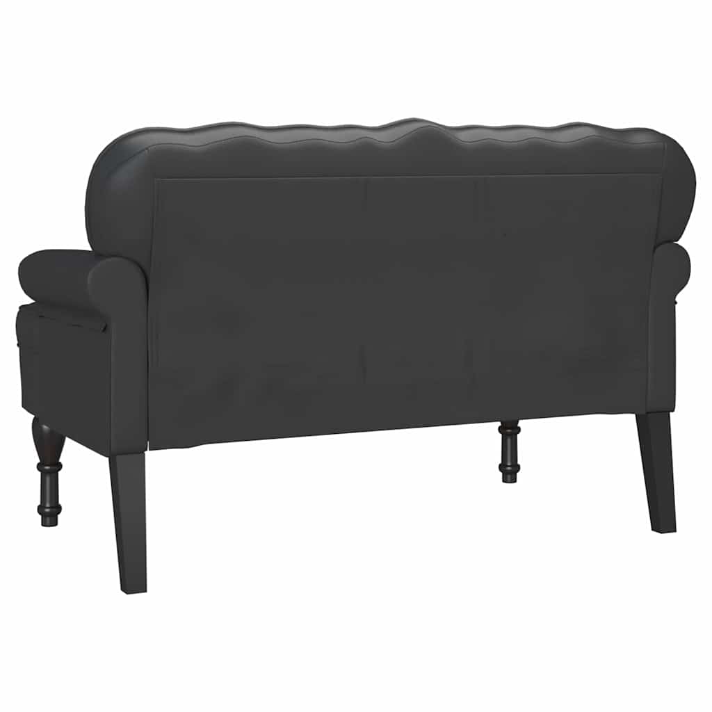 Chesterfield klupa Crna 119,5 x 64,5 x 75 cm Lažna koža