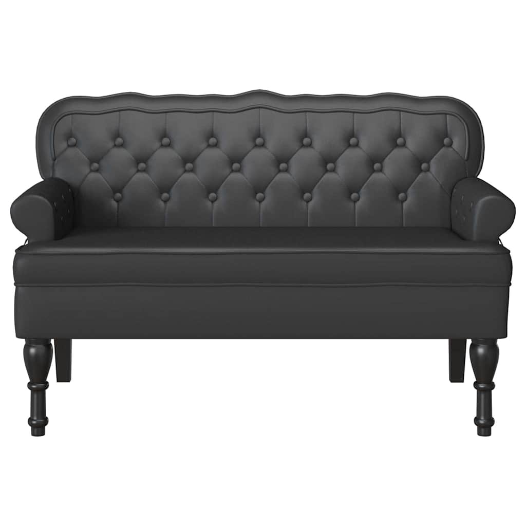 Chesterfield klupa Crna 119,5 x 64,5 x 75 cm Lažna koža