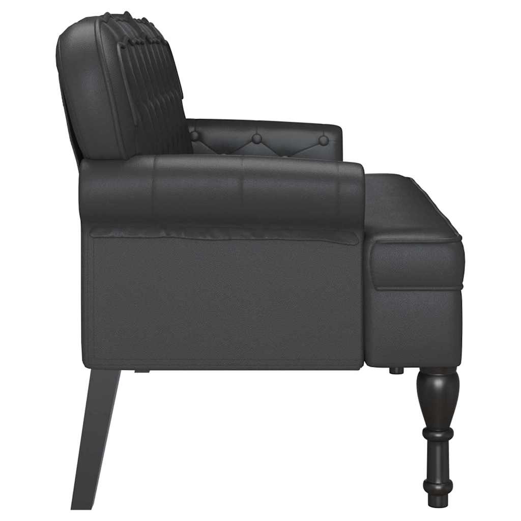 Chesterfield klupa Crna 119,5 x 64,5 x 75 cm Lažna koža
