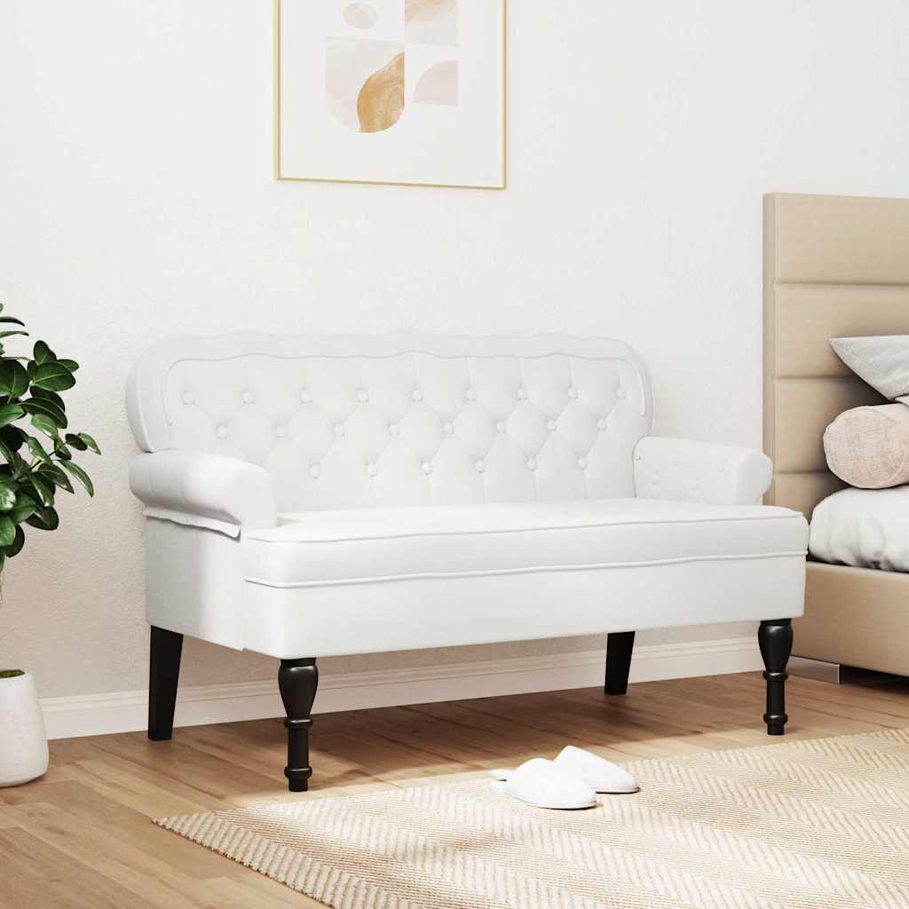 Chesterfield klupa Bijelo 119,5 x 64,5 x 75 cm Lažna koža