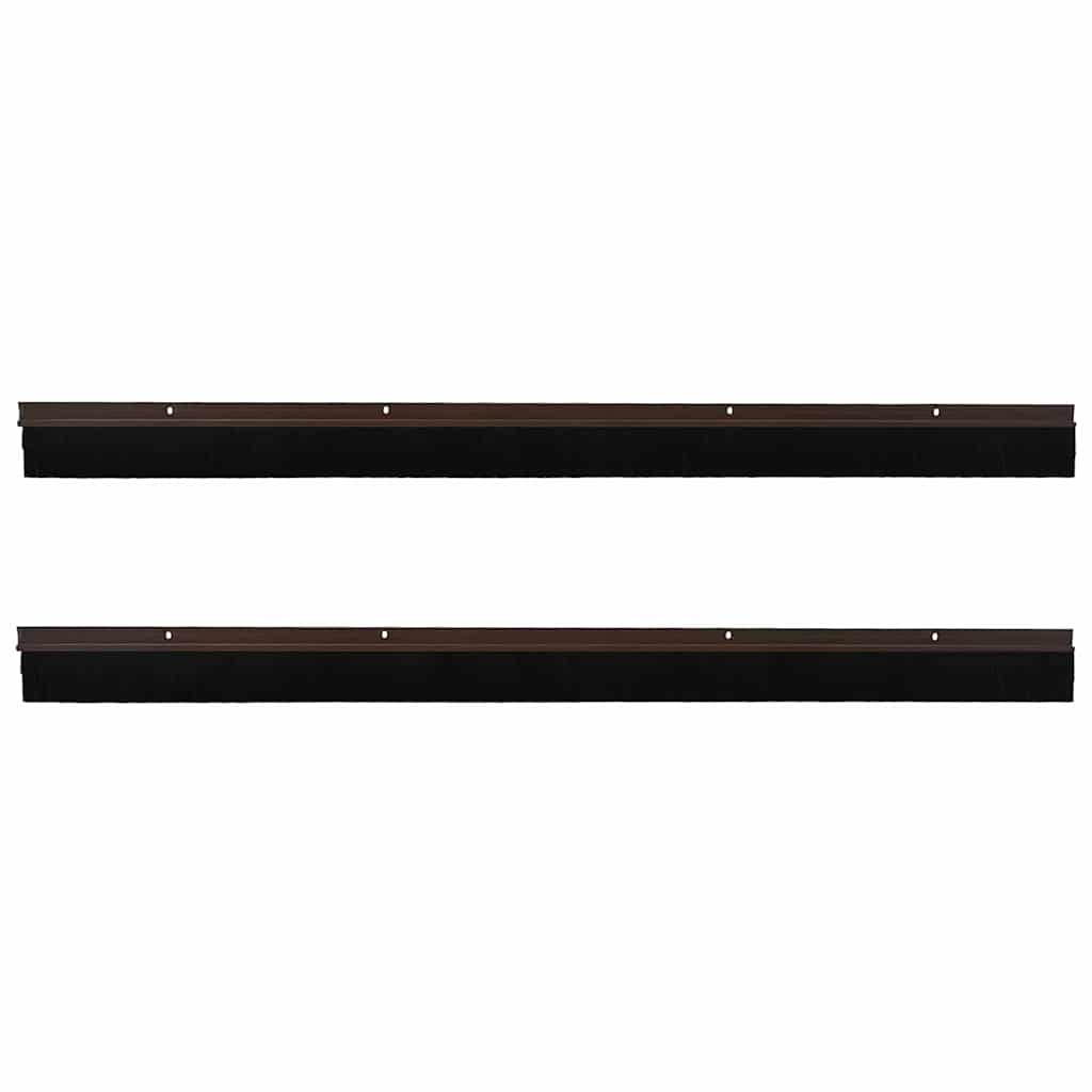 Držač četke za vrata 2 pcs Smeđa 100 cm Aluminijski legura