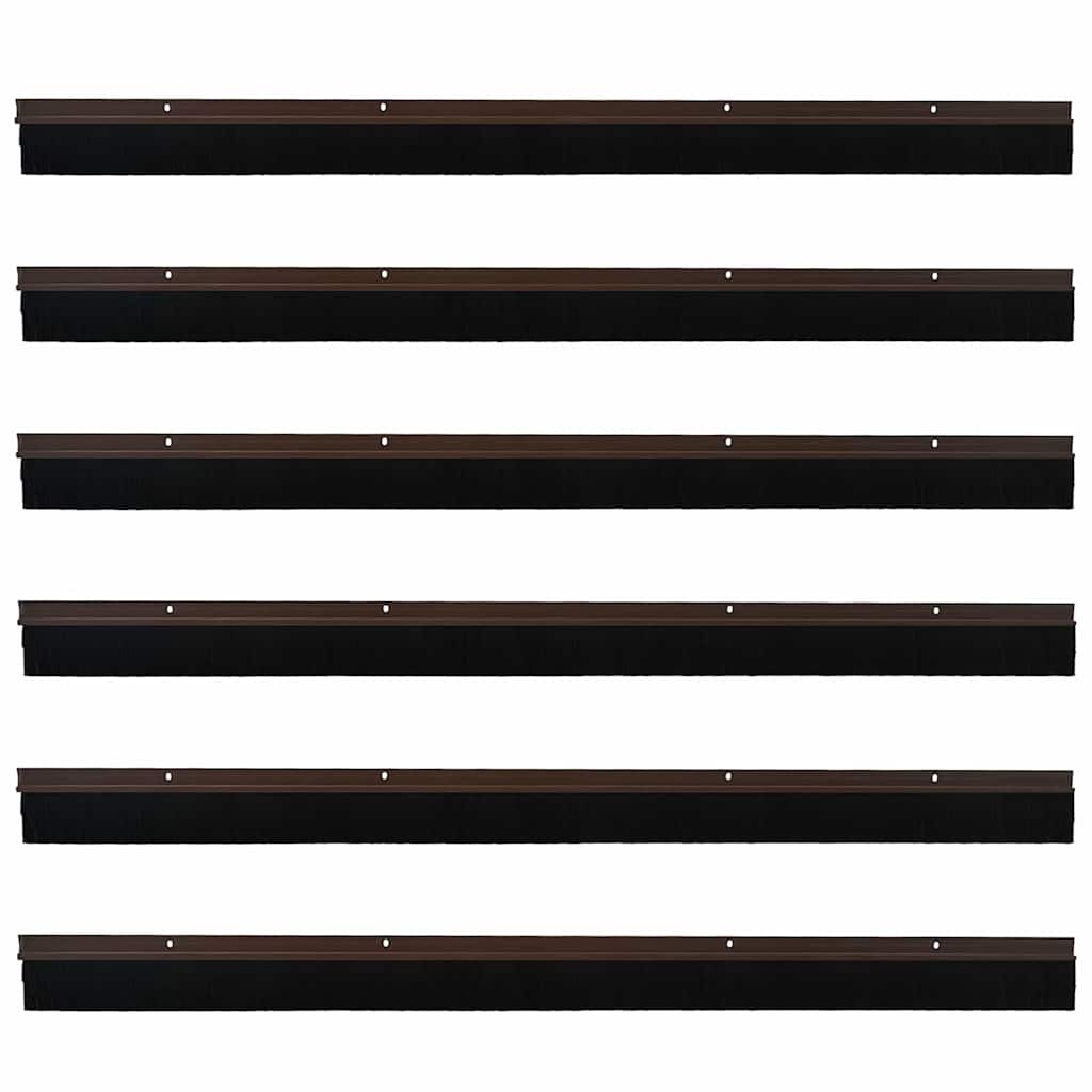 Držač četke za vrata 6 pcs Smeđa 100 cm Aluminijski legura