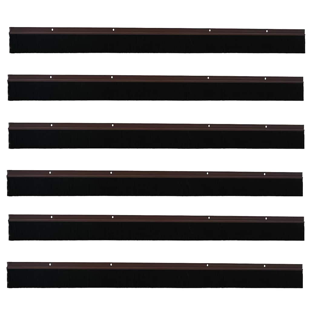 Držač četke za vrata 6 pcs Smeđa 100 cm Aluminijski legura