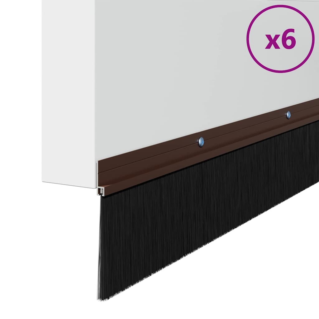 Držač četke za vrata 6 pcs Smeđa 100 cm Aluminijski legura