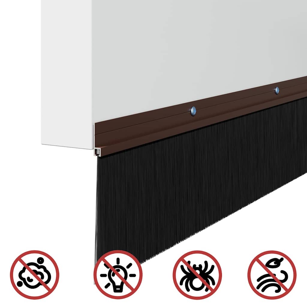 Držač četke za vrata 6 kom. Smeđa 100 cm Aluminijski legura