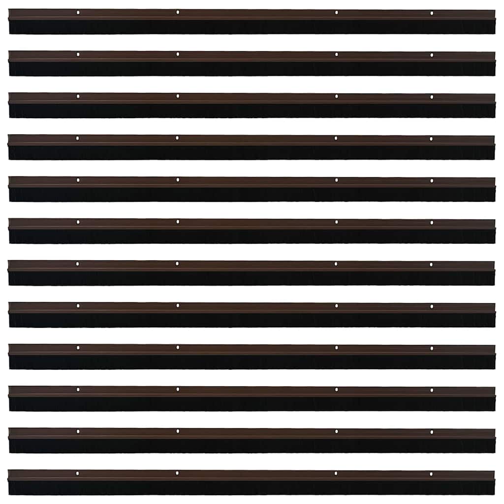 Držač četke za vrata 12 pcs Smeđa 100 cm Aluminijski legura