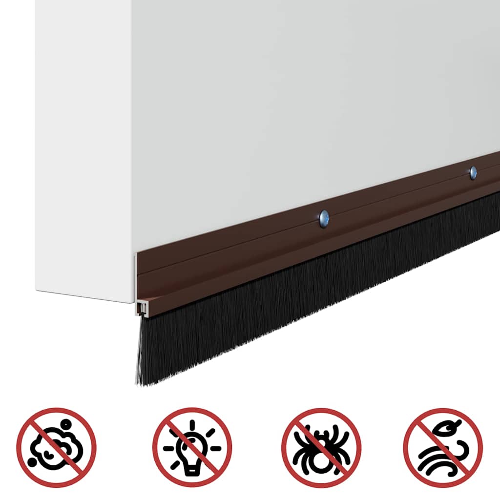 Držač četke za vrata 12 pcs Smeđa 100 cm Aluminijski legura