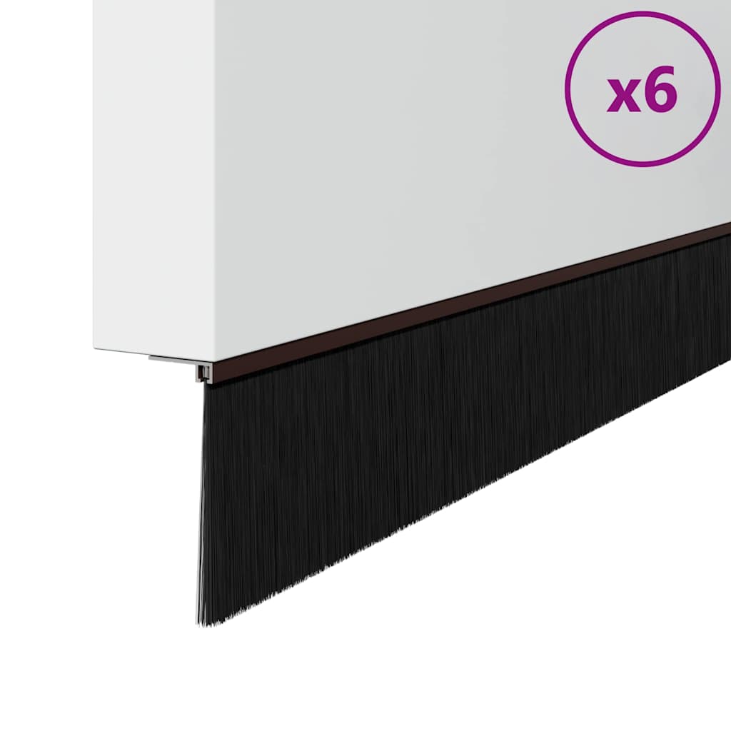 Držač četke za vrata 6 kom. Smeđa 100 cm Aluminijski legura