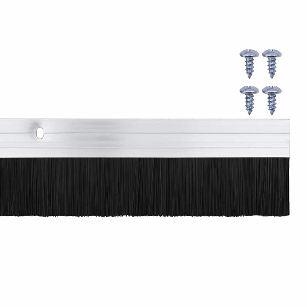 Držač četke za vrata 2 pcs Srebrno 100 cm Aluminijski legura