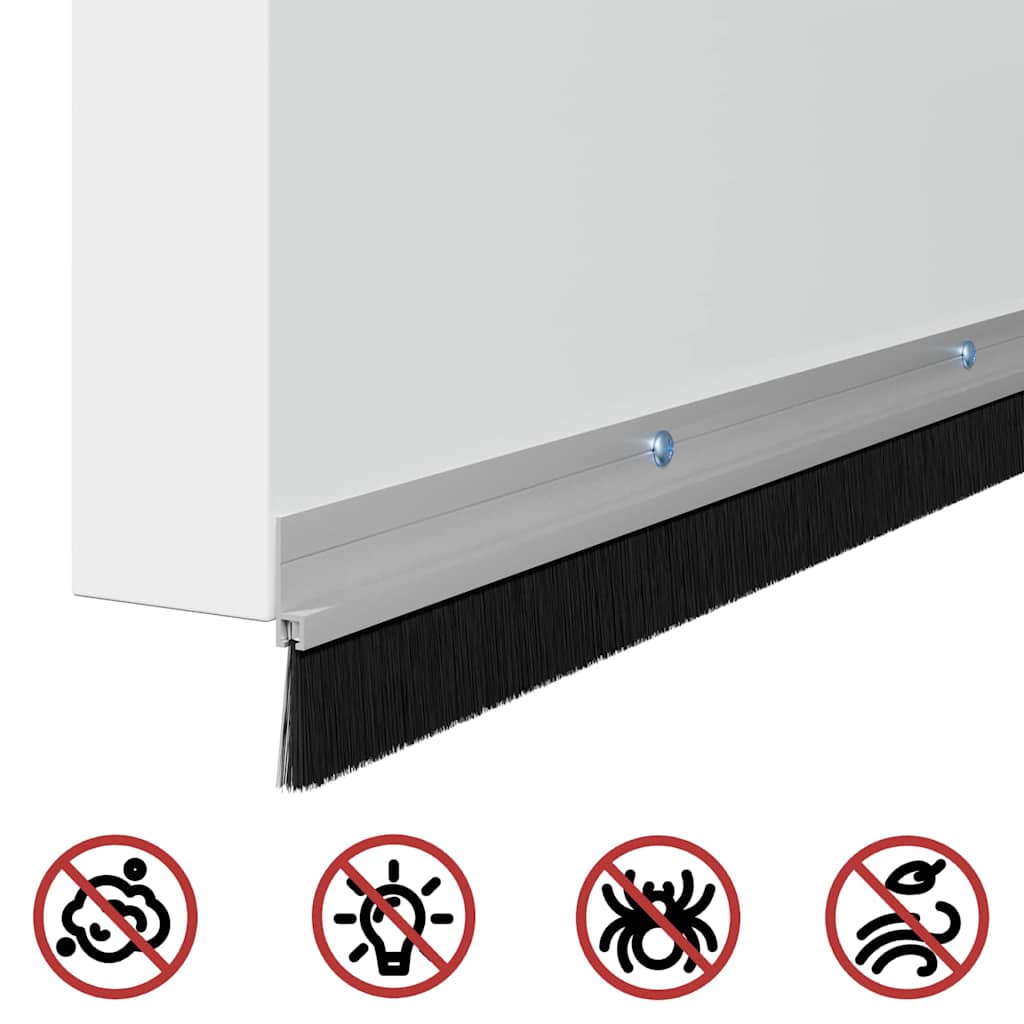 Držač četke za vrata 6 pcs Srebrno 100 cm Aluminijski legura