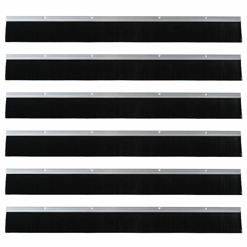 Držač četke za vrata 6 pcs Srebrno 100 cm Aluminijski legura