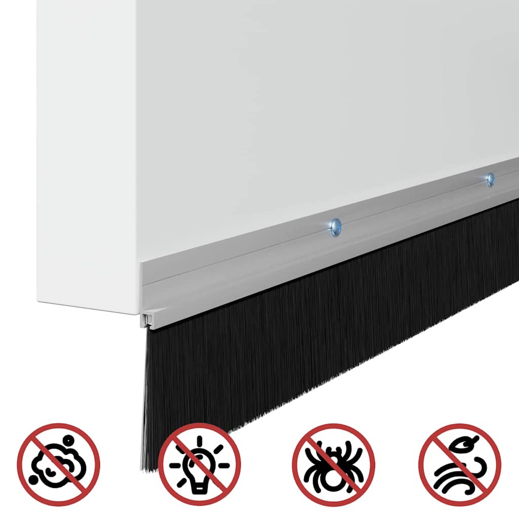Držač četke za vrata 12 pcs Srebrno 100 cm Aluminijski legura