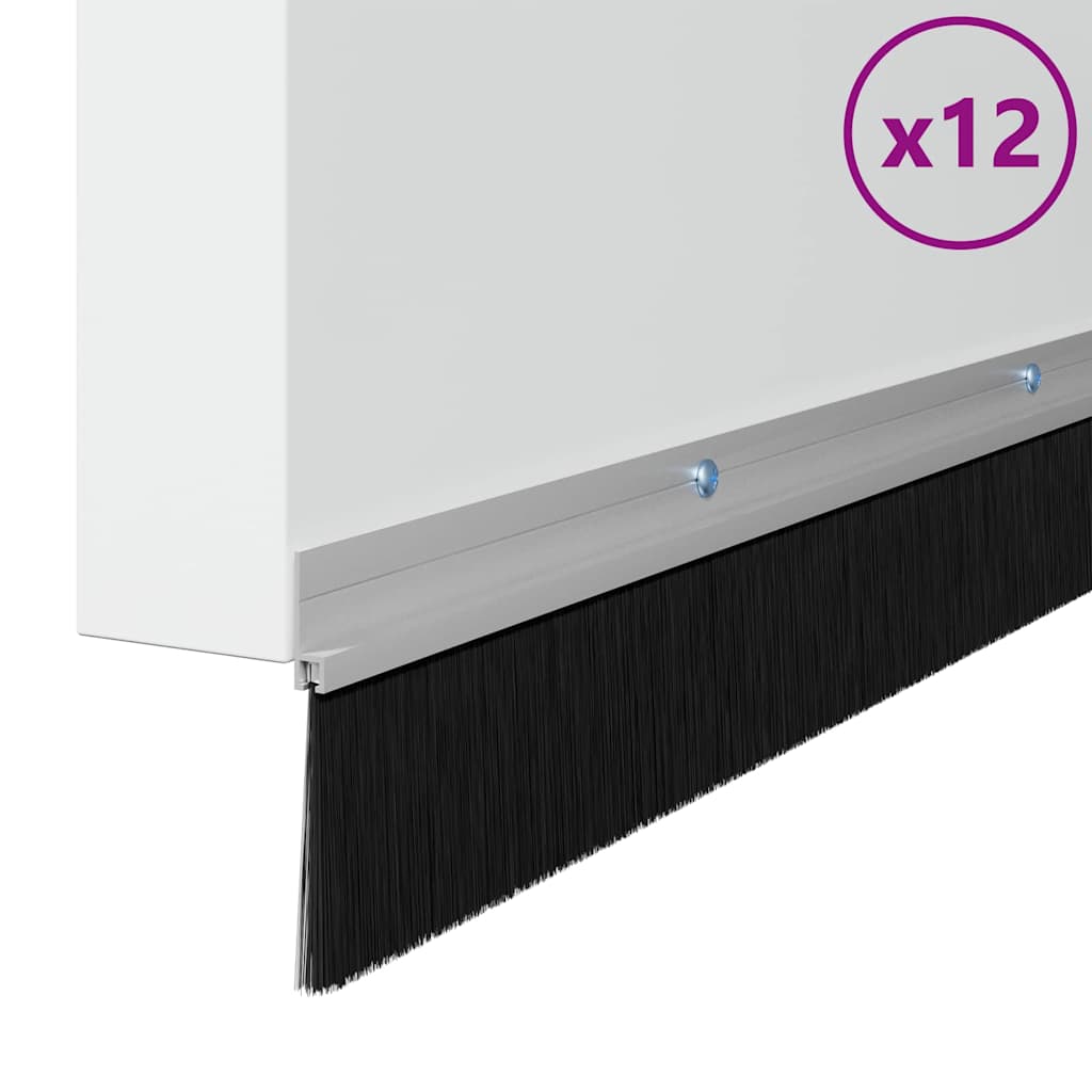 Držač četke za vrata 12 pcs Srebrno 100 cm Aluminijski legura