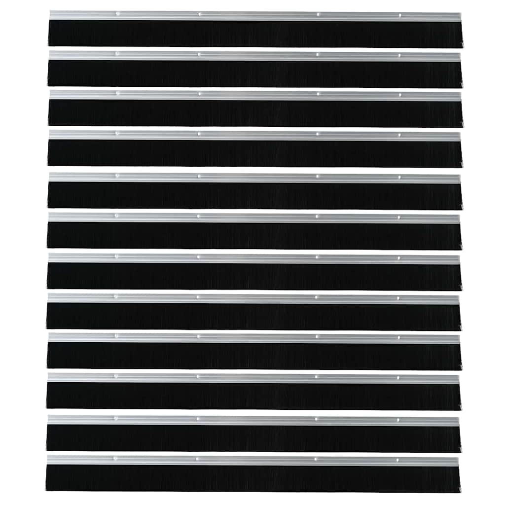 Držač četke za vrata 12 pcs Srebrno 100 cm Aluminijski legura