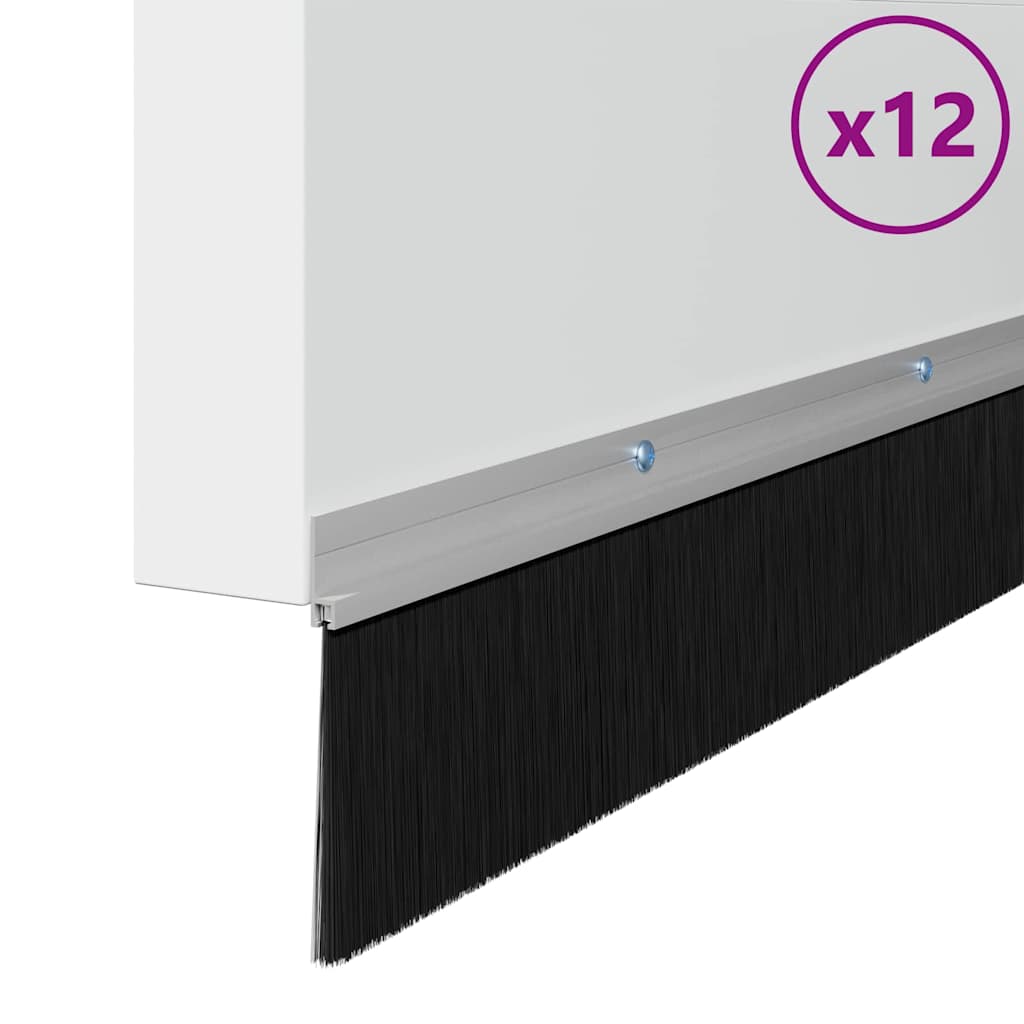 Držač četke za vrata 12 pcs Srebrno 100 cm Aluminijski legura